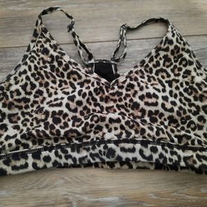Zyia Large leopard bra w/mesh detail- great used condition